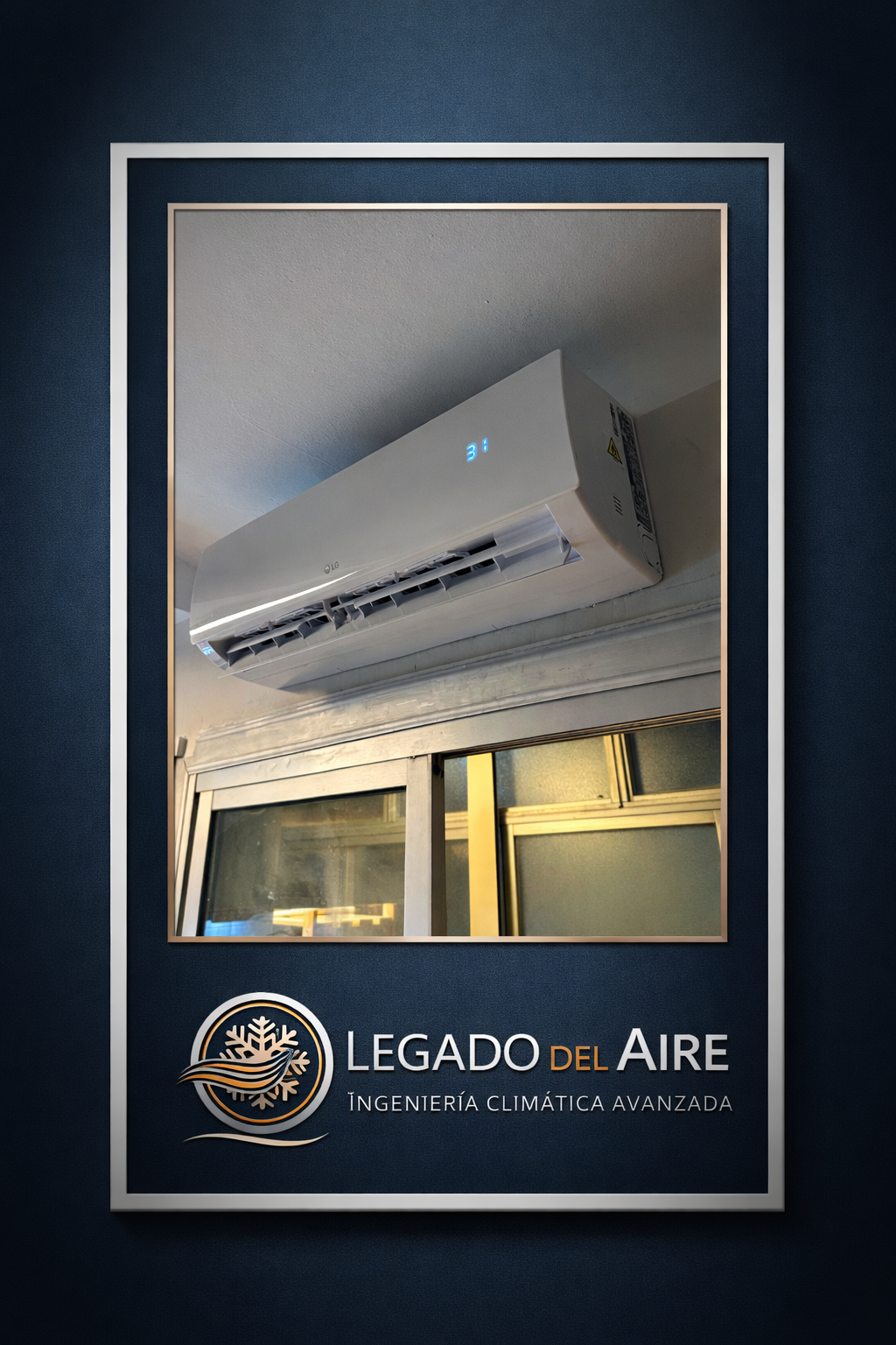 Unidad de aire acondicionado instalada